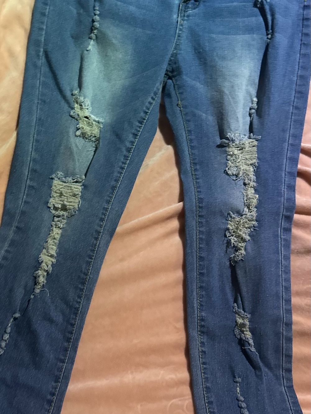 Blue Distressed Women’s Jeans - Slim Fit